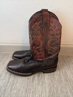 Texas Country Boots Men's 8D Black Cherry Python Exotic Leather Western Boots